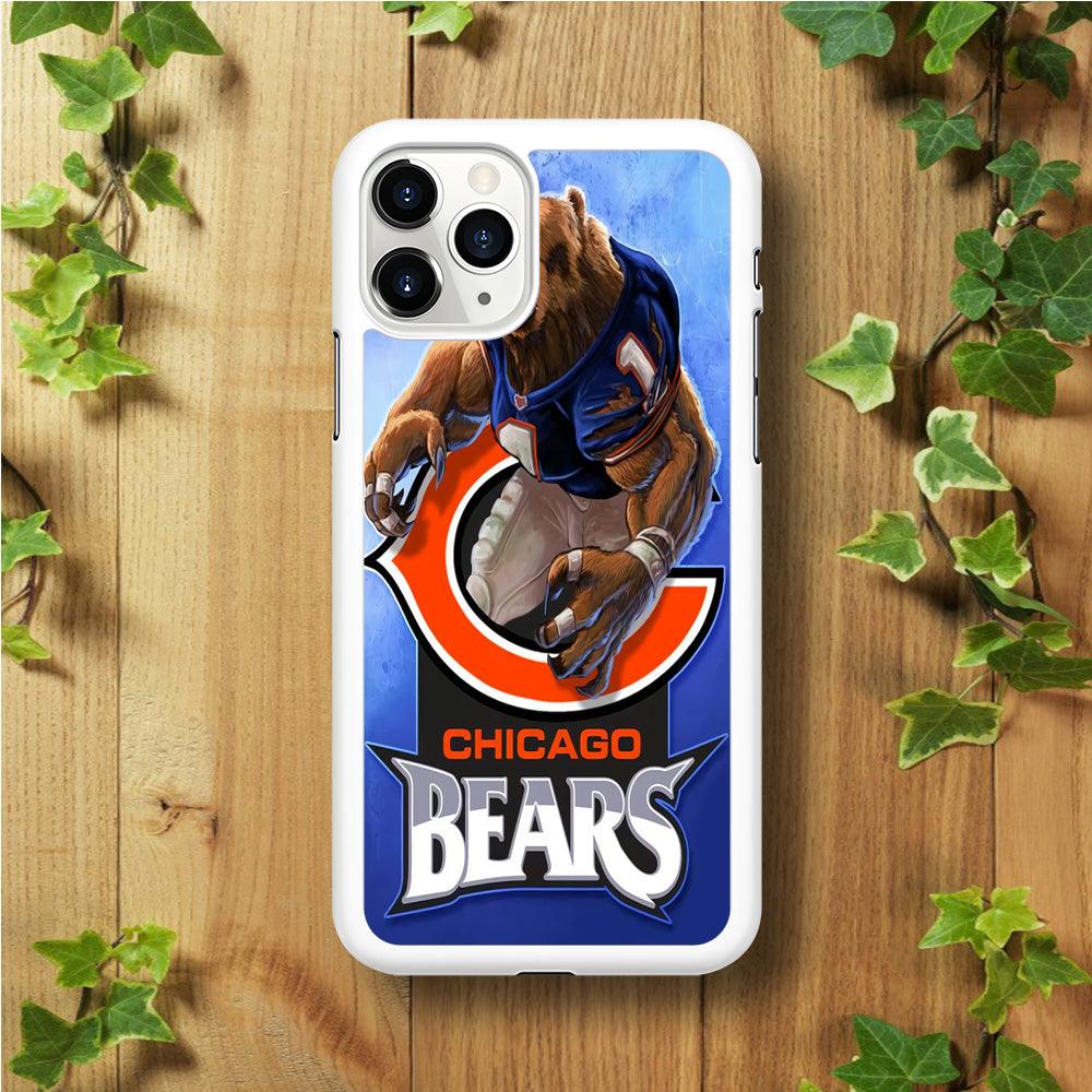 NFL Chicago Bears 001 iPhone 11 Pro Case-Rubber / White (2D Case)-Xtracase