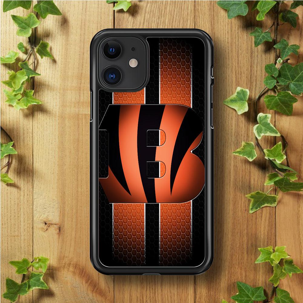NFL Cincinnati Bengals 001 iPhone 11 Case-Rubber / Black (2D Case)-Xtracase