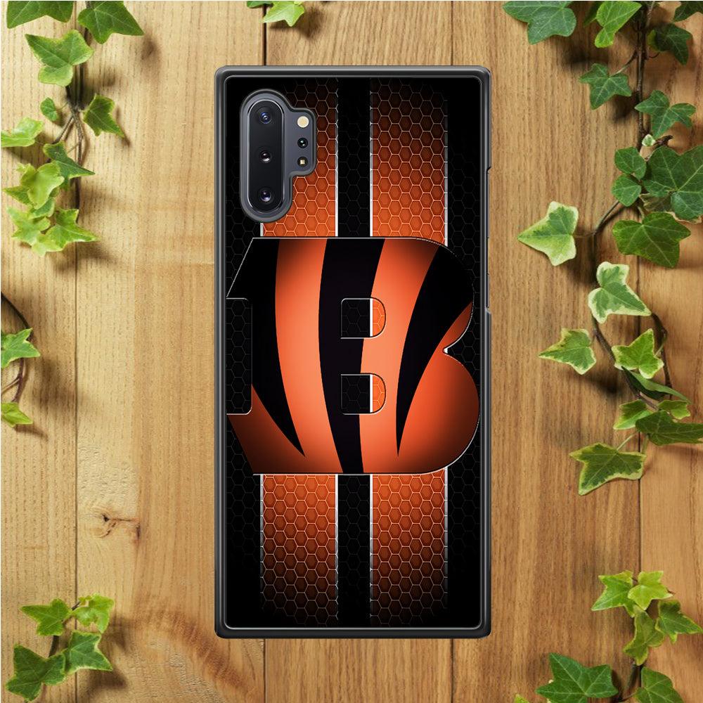 NFL Cincinnati Bengals 001 Samsung Galaxy Note 10 Plus Case-Rubber / White (2D Case)-Xtracase