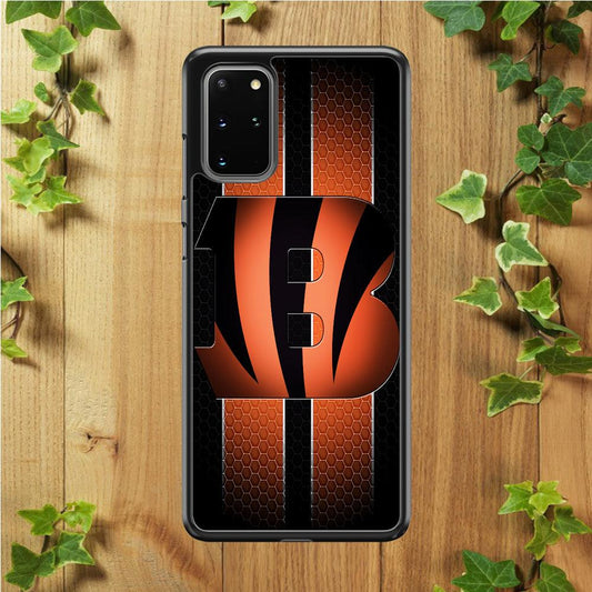 NFL Cincinnati Bengals 001 Samsung Galaxy S20 Plus Case-Rubber / Black (2D Case)-Xtracase