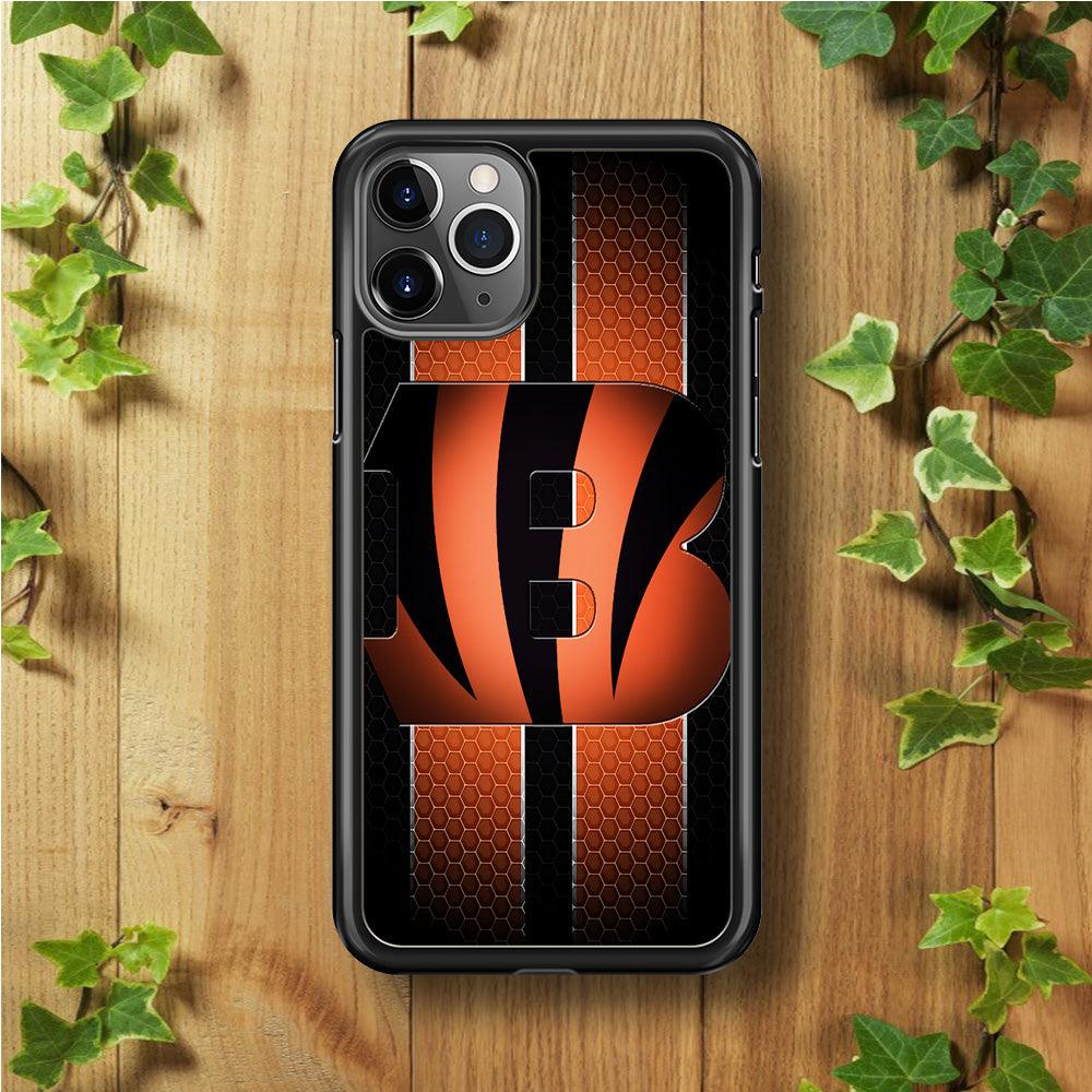 NFL Cincinnati Bengals 001 iPhone 11 Pro Case-Rubber / Black (2D Case)-Xtracase