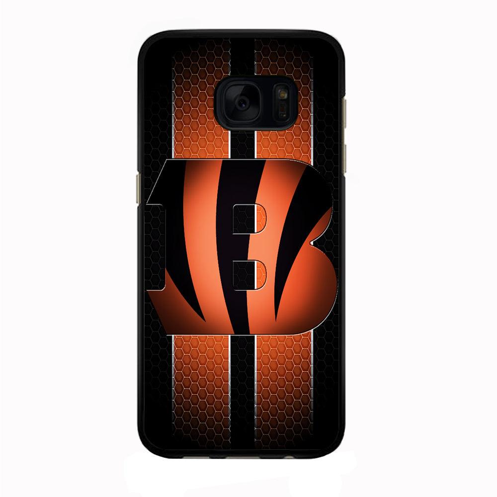 NFL Cincinnati Bengals 001 Samsung Galaxy S7 Edge Case-Rubber / Black (2D Case)-Xtracase