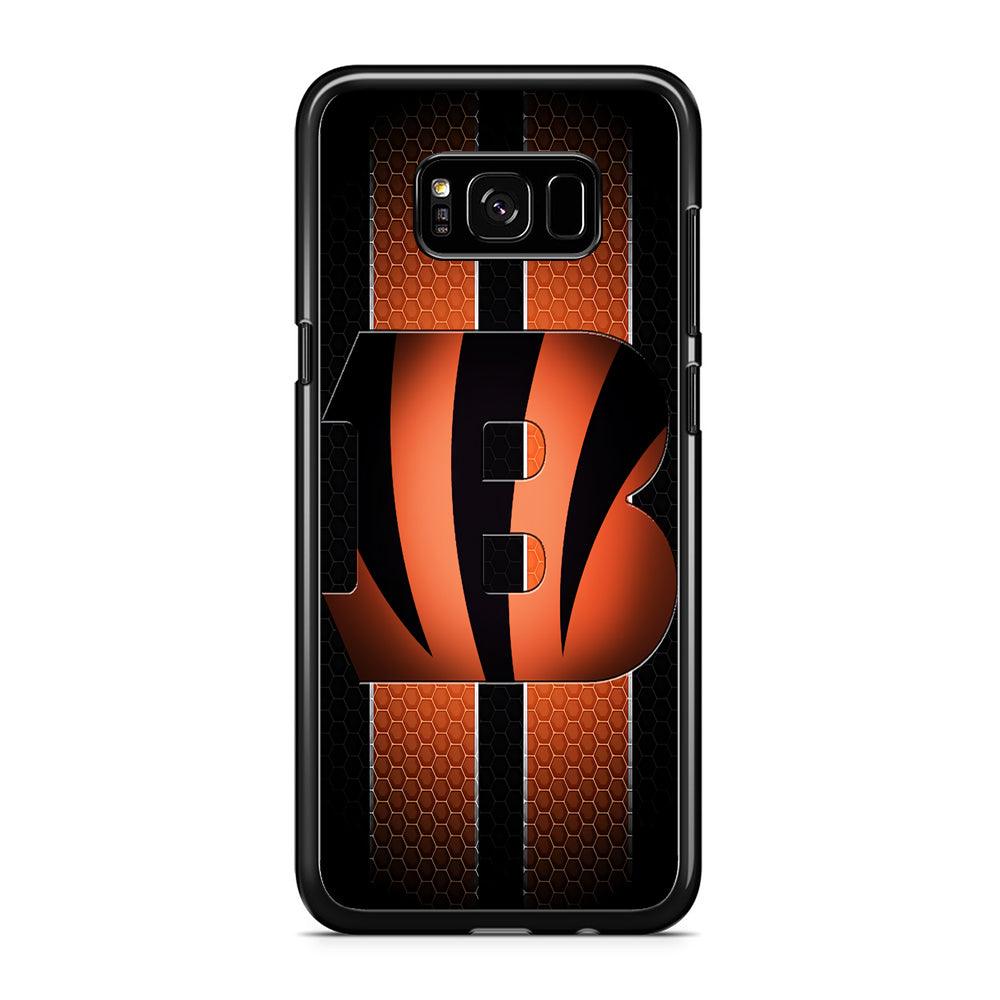 NFL Cincinnati Bengals 001 Samsung Galaxy S8 Case-Rubber / Black (2D Case)-Xtracase