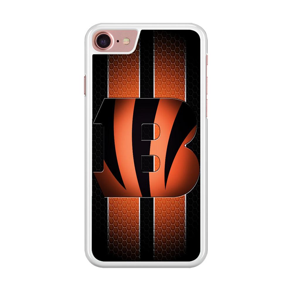 NFL Cincinnati Bengals 001 iPhone SE 2020 Case-Rubber / White (2D Case)-Xtracase