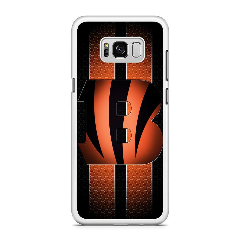 NFL Cincinnati Bengals 001 Samsung Galaxy S8 Plus Case-Rubber / White (2D Case)-Xtracase