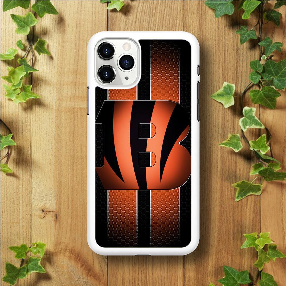 NFL Cincinnati Bengals 001 iPhone 11 Pro Case-Rubber / White (2D Case)-Xtracase