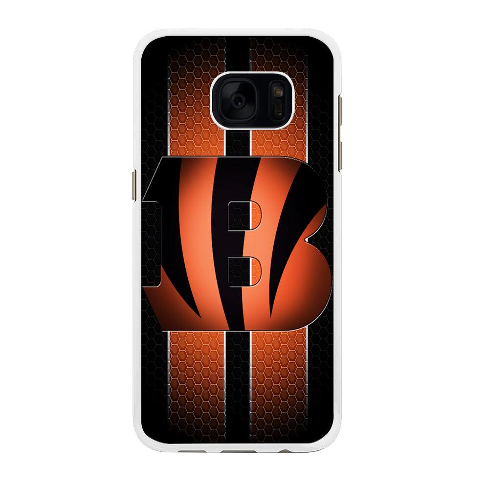 NFL Cincinnati Bengals 001 Samsung Galaxy S7 Edge Case-Rubber / White (2D Case)-Xtracase