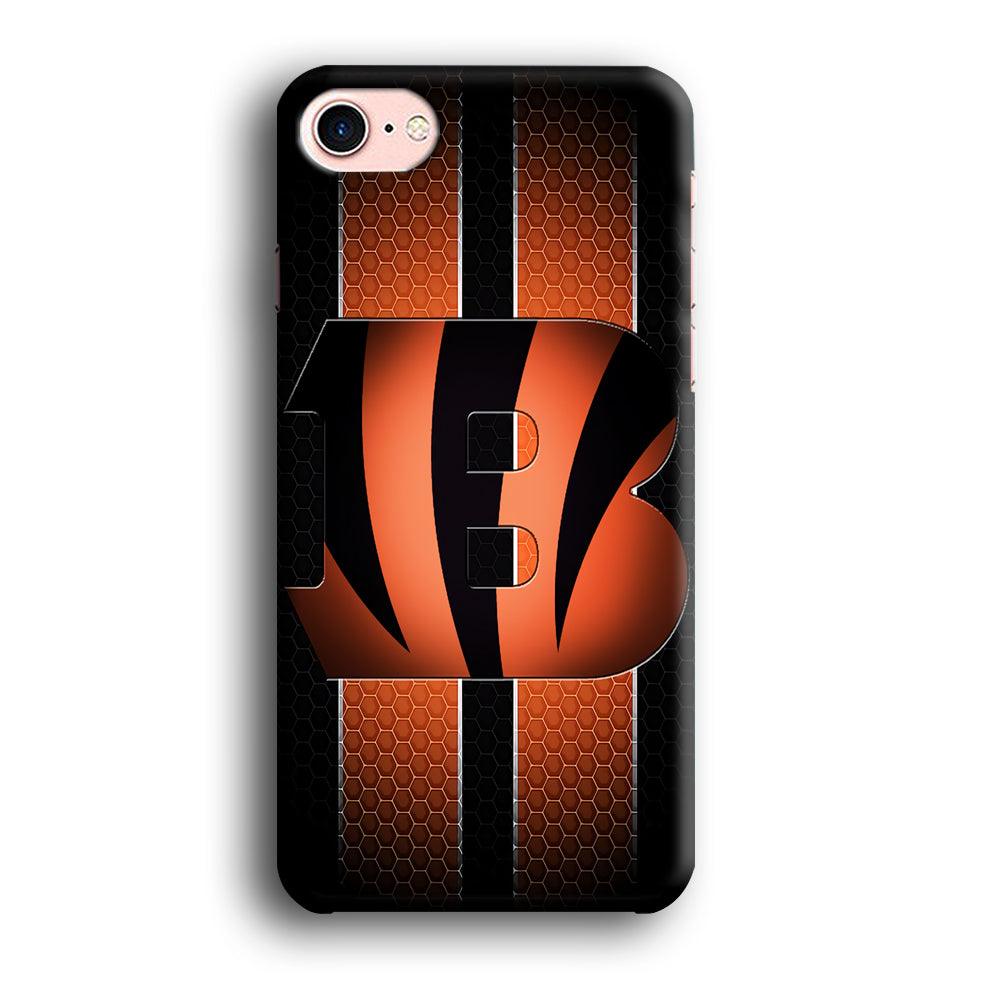 NFL Cincinnati Bengals 001 iPhone SE 2020 Case-Rubber / Black (2D Case)-Xtracase