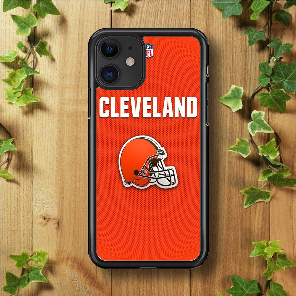 NFL Cleveland Browns 001 iPhone 11 Case-Rubber / Black (2D Case)-Xtracase