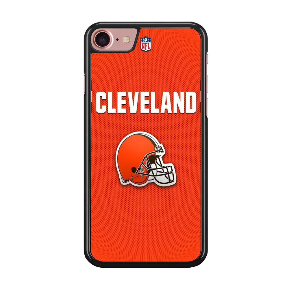 NFL Cleveland Browns 001 iPhone SE 2020 Case-Rubber / Black (2D Case)-Xtracase