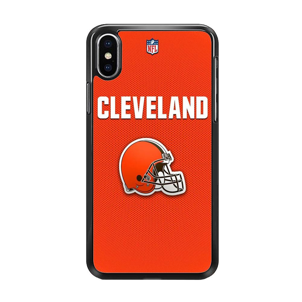 NFL Cleveland Browns 001 iPhone X Case-Rubber / Black (2D Case)-Xtracase