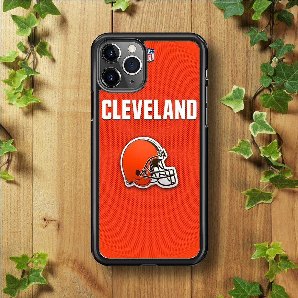 NFL Cleveland Browns 001 iPhone 11 Pro Case-Rubber / Black (2D Case)-Xtracase