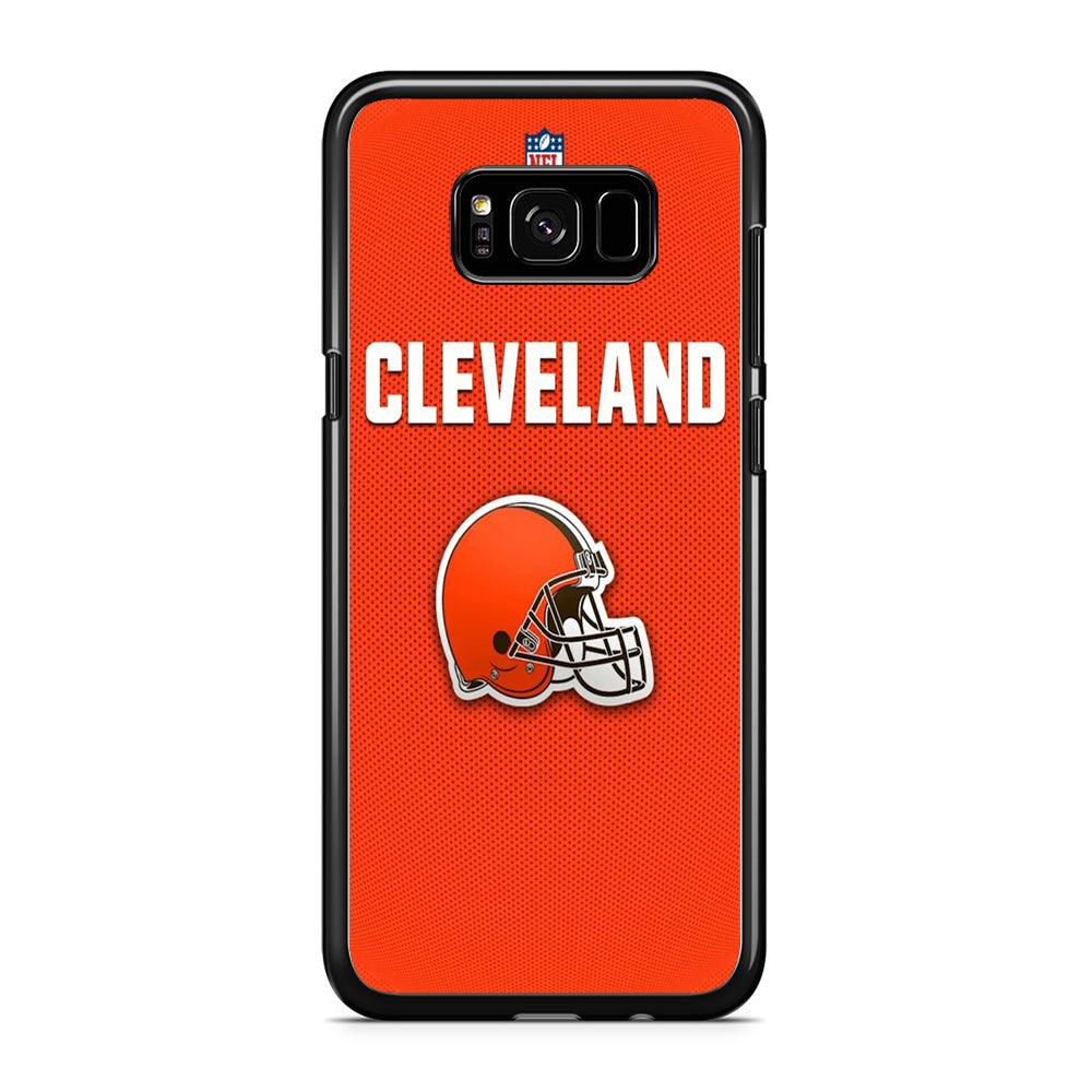 NFL Cleveland Browns 001 Samsung Galaxy S8 Case-Rubber / Black (2D Case)-Xtracase