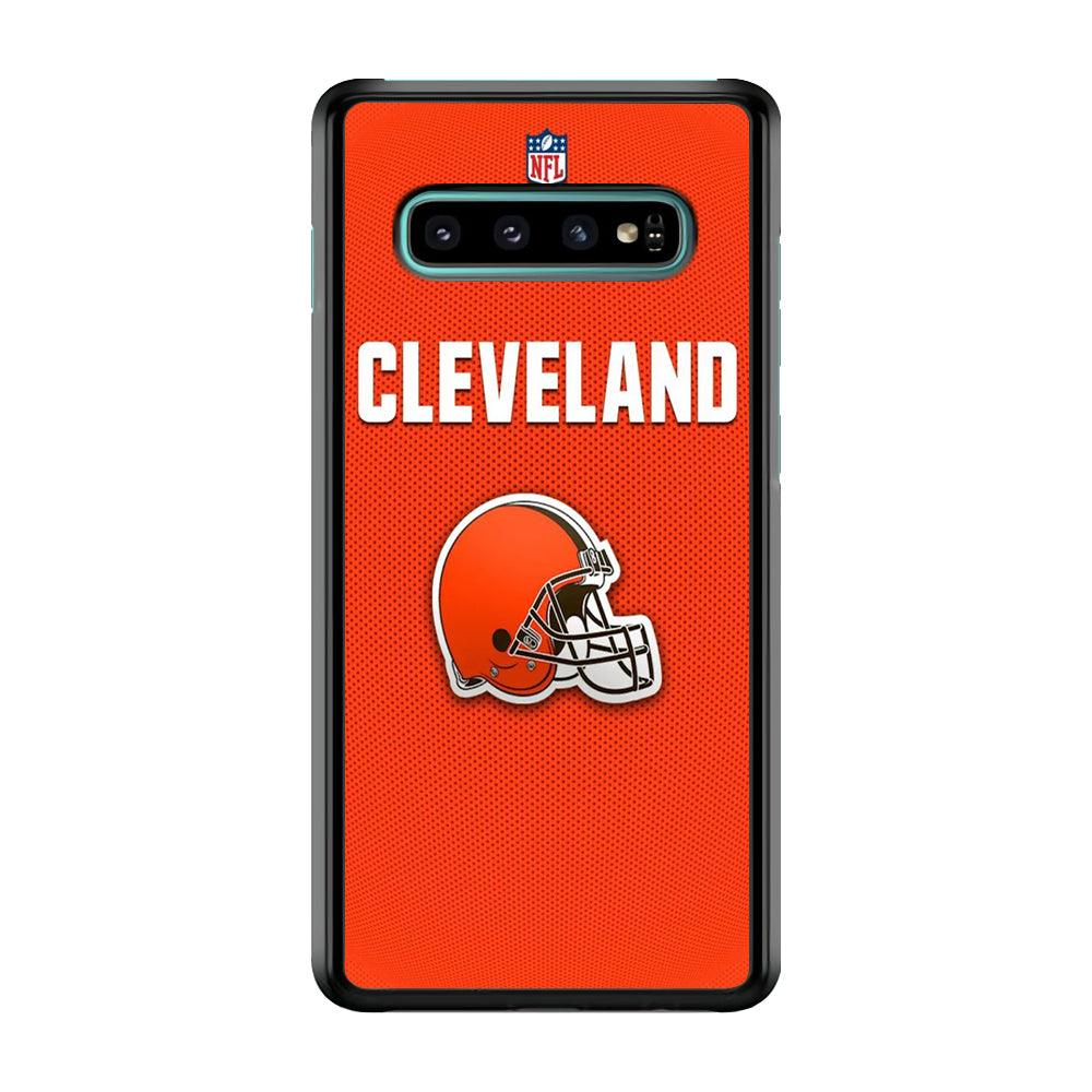 NFL Cleveland Browns 001 Samsung Galaxy S10 Case-Plastic / Full Wrap (3D Case)-Xtracase