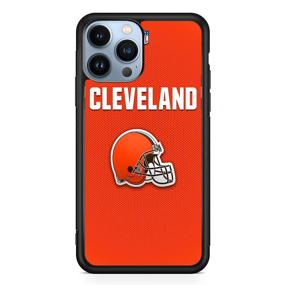 NFL Cleveland Browns 001 iPhone 13 Pro Case-Rubber / Black (2D Case)-Xtracase