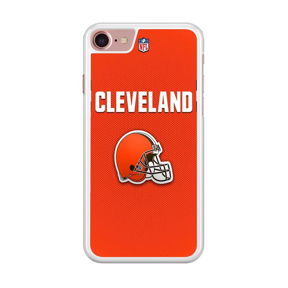 NFL Cleveland Browns 001 iPhone SE 2020 Case-Rubber / White (2D Case)-Xtracase