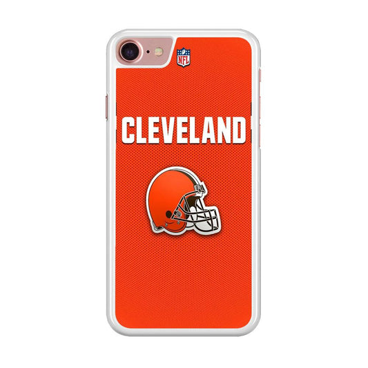NFL Cleveland Browns 001 iPhone SE 2020 Case-Rubber / White (2D Case)-Xtracase