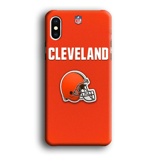 NFL Cleveland Browns 001 iPhone Xs Case-Plastic / Full Wrap (3D Case)-Xtracase