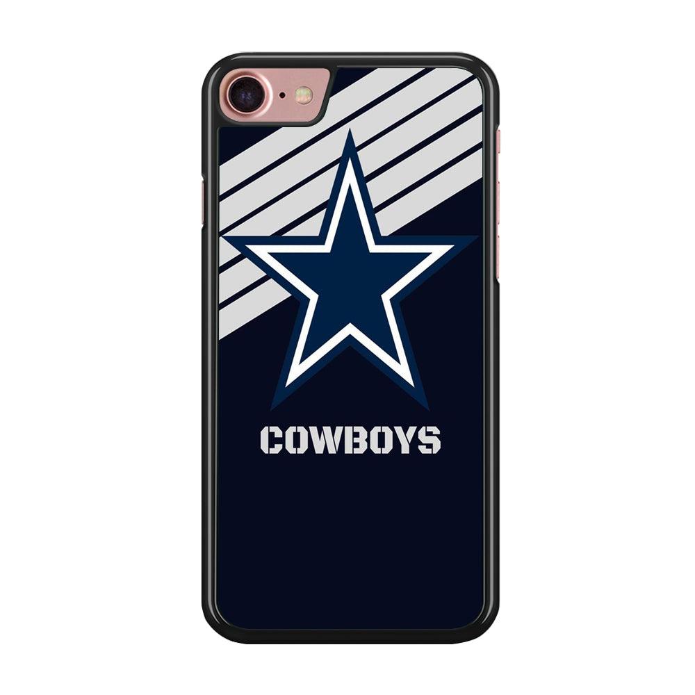 NFL Dallas Cowboys 001 iPhone 7 Case-Rubber / Black (2D Case)-Xtracase