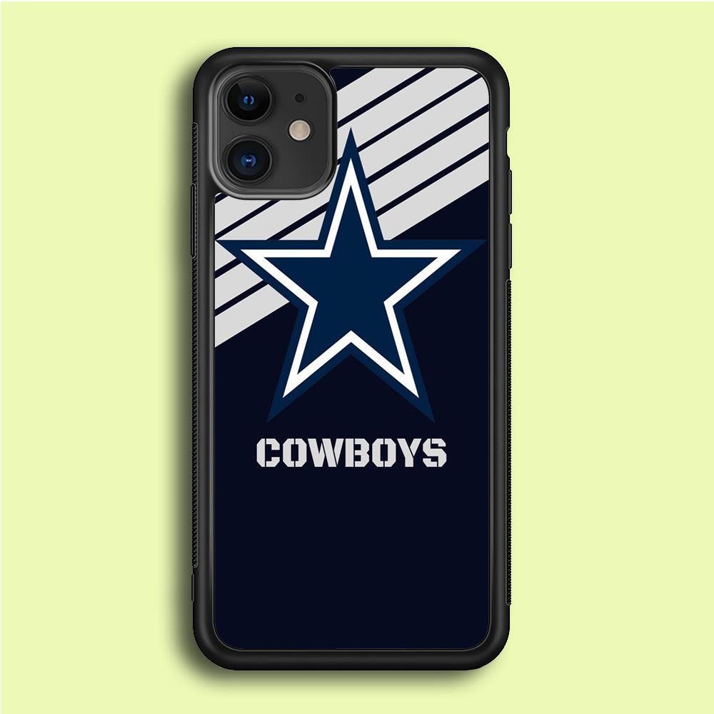 NFL Dallas Cowboys 001 iPhone 12 Mini Case-Rubber / Black (2D Case)-Xtracase