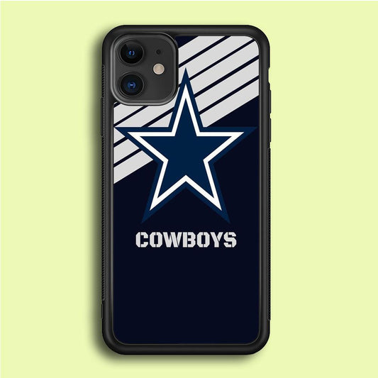 NFL Dallas Cowboys 001 iPhone 12 Mini Case-Rubber / Black (2D Case)-Xtracase