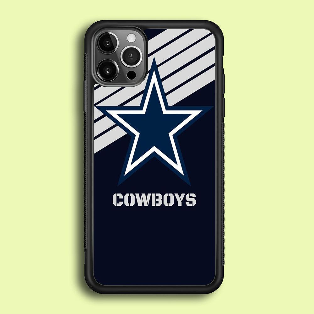 NFL Dallas Cowboys 001 iPhone 12 Pro Case-Rubber / Black (2D Case)-Xtracase