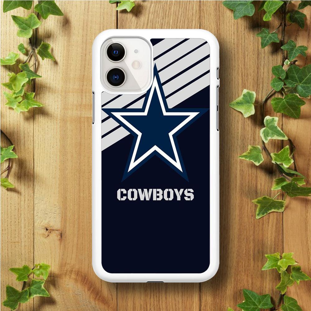 NFL Dallas Cowboys 001 iPhone 11 Case-Rubber / White (2D Case)-Xtracase