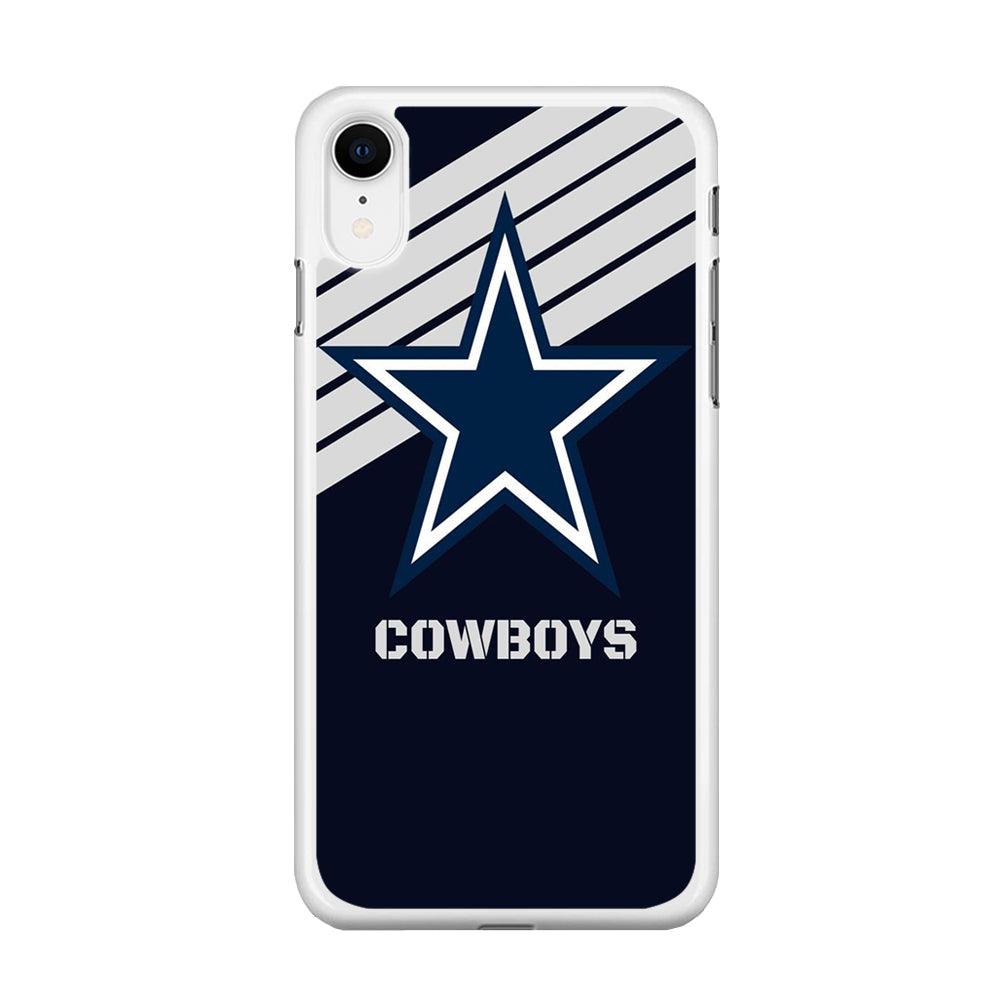 NFL Dallas Cowboys 001 iPhone XR Case-Rubber / White (2D Case)-Xtracase