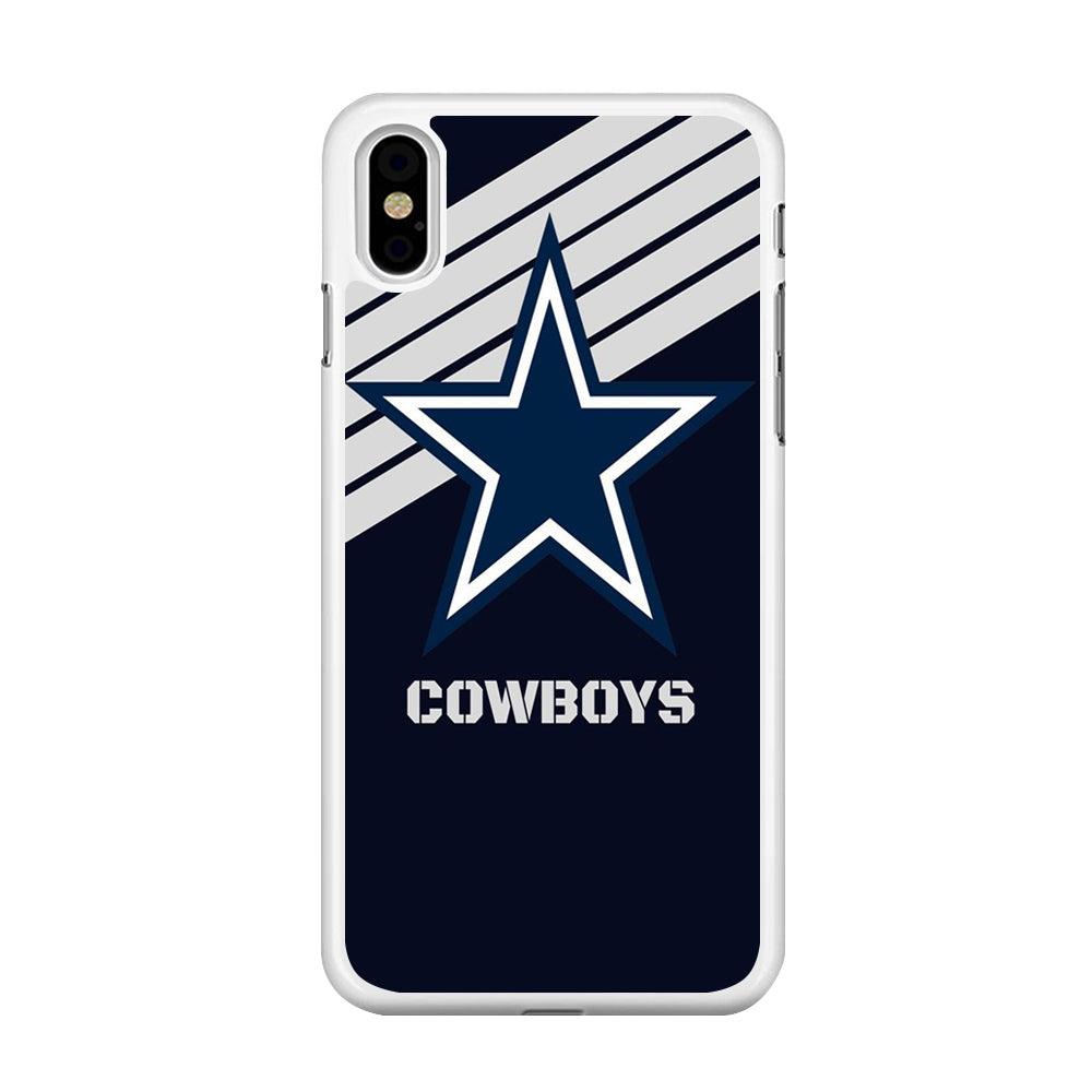 NFL Dallas Cowboys 001 iPhone Xs Case-Rubber / White (2D Case)-Xtracase