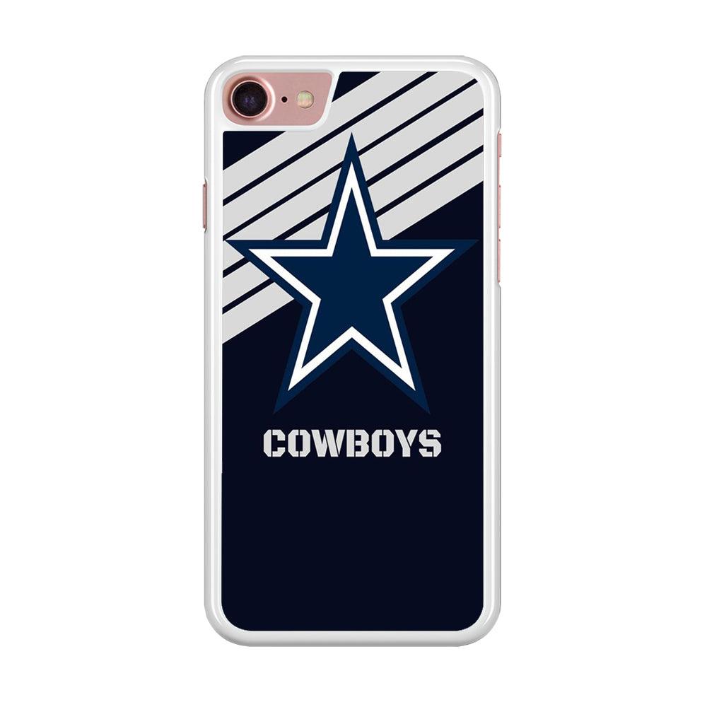 NFL Dallas Cowboys 001 iPhone 7 Case-Rubber / White (2D Case)-Xtracase