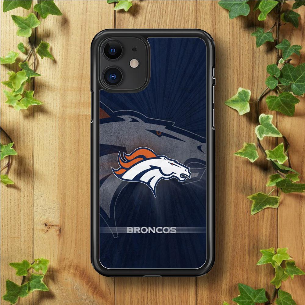NFL Denver Broncos 001 iPhone 11 Case-Rubber / Black (2D Case)-Xtracase