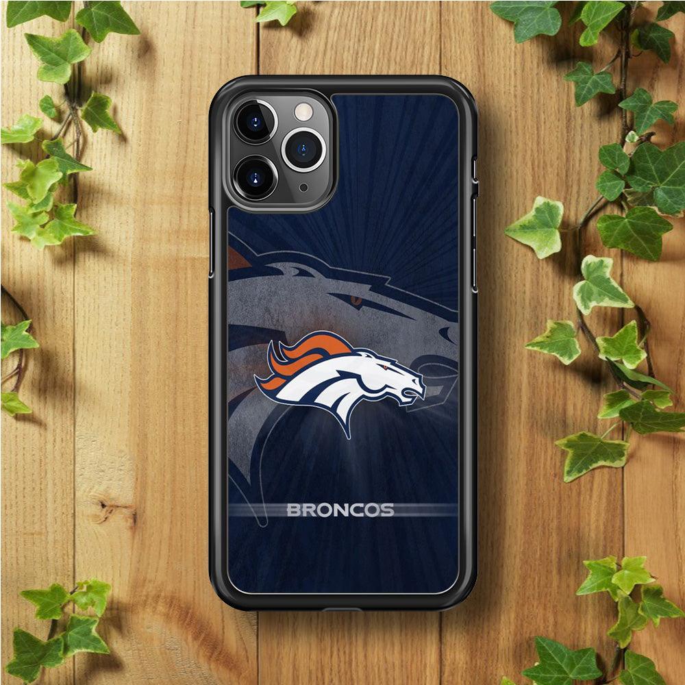 NFL Denver Broncos 001 iPhone 11 Pro Max Case-Rubber / Black (2D Case)-Xtracase