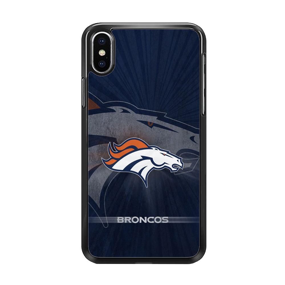 NFL Denver Broncos 001 iPhone X Case-Rubber / Black (2D Case)-Xtracase