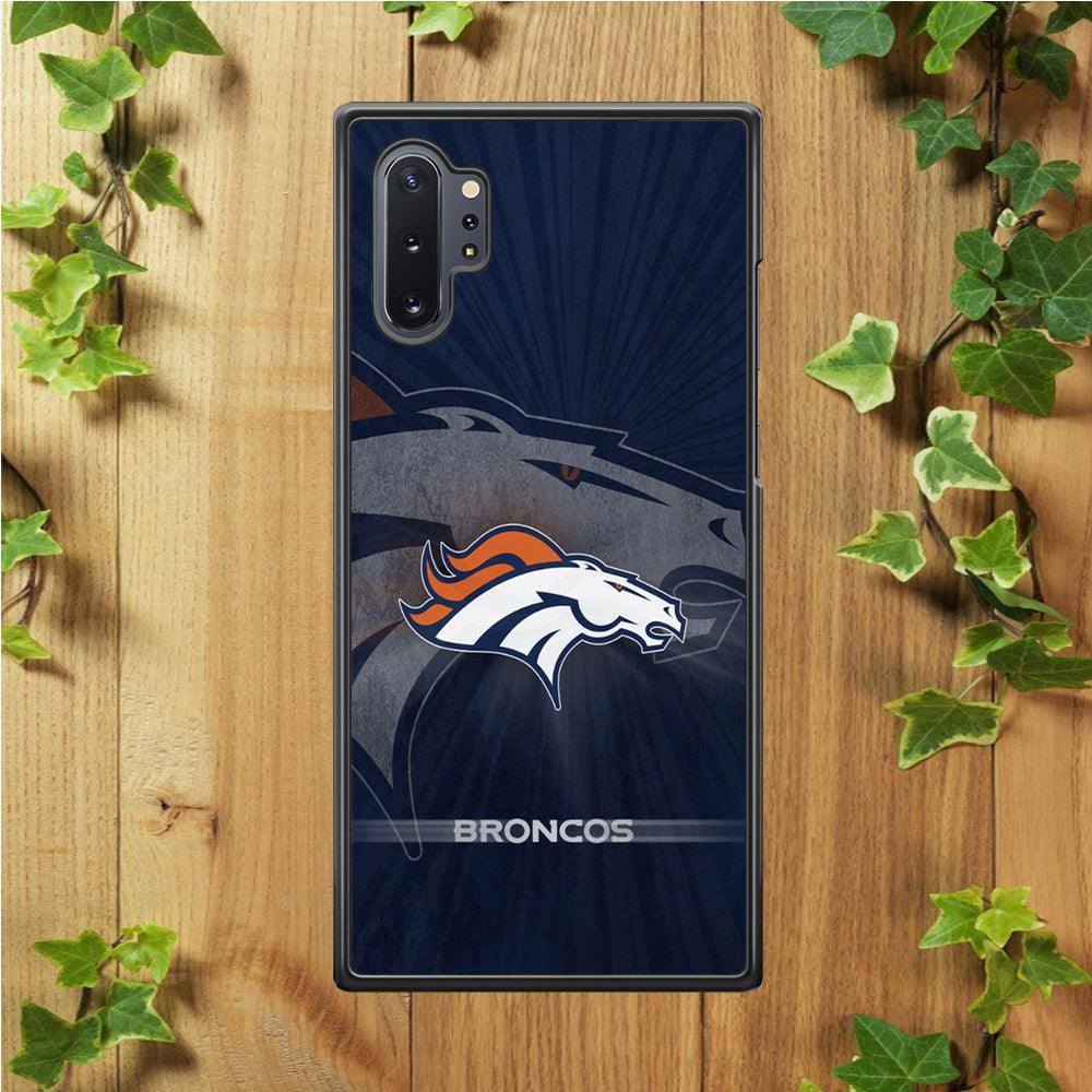 NFL Denver Broncos 001 Samsung Galaxy Note 10 Plus Case-Rubber / White (2D Case)-Xtracase