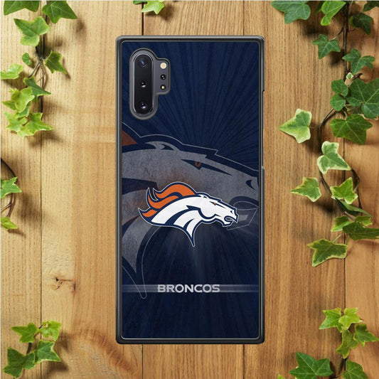 NFL Denver Broncos 001 Samsung Galaxy Note 10 Plus Case-Rubber / White (2D Case)-Xtracase