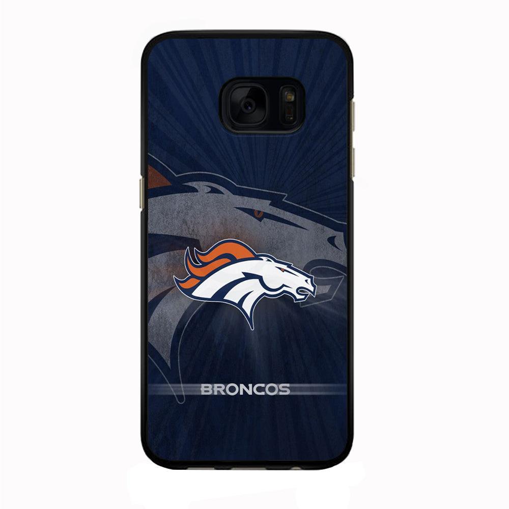 NFL Denver Broncos 001 Samsung Galaxy S7 Edge Case-Rubber / Black (2D Case)-Xtracase