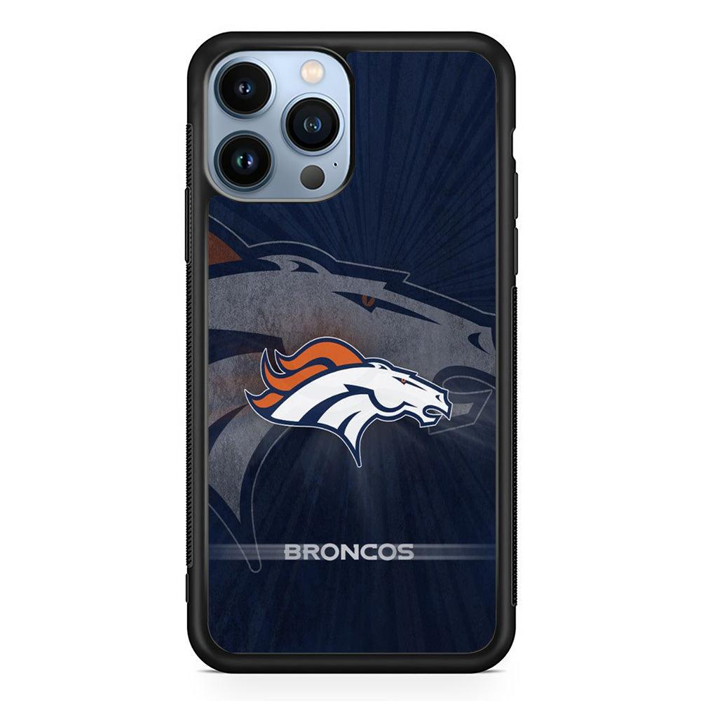 NFL Denver Broncos 001 iPhone 13 Pro Case-Rubber / Black (2D Case)-Xtracase