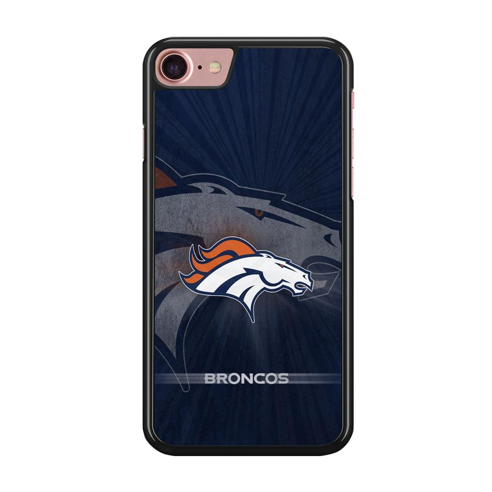 NFL Denver Broncos 001 iPhone SE 2020 Case-Rubber / Black (2D Case)-Xtracase
