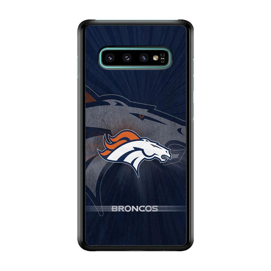 NFL Denver Broncos 001 Samsung Galaxy S10 Case-Plastic / Full Wrap (3D Case)-Xtracase