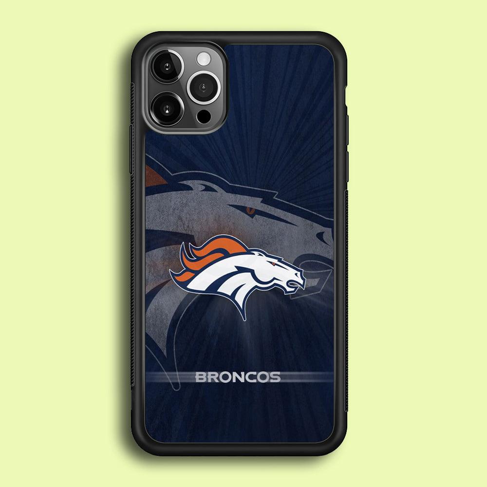 NFL Denver Broncos 001 iPhone 12 Pro Case-Rubber / Black (2D Case)-Xtracase