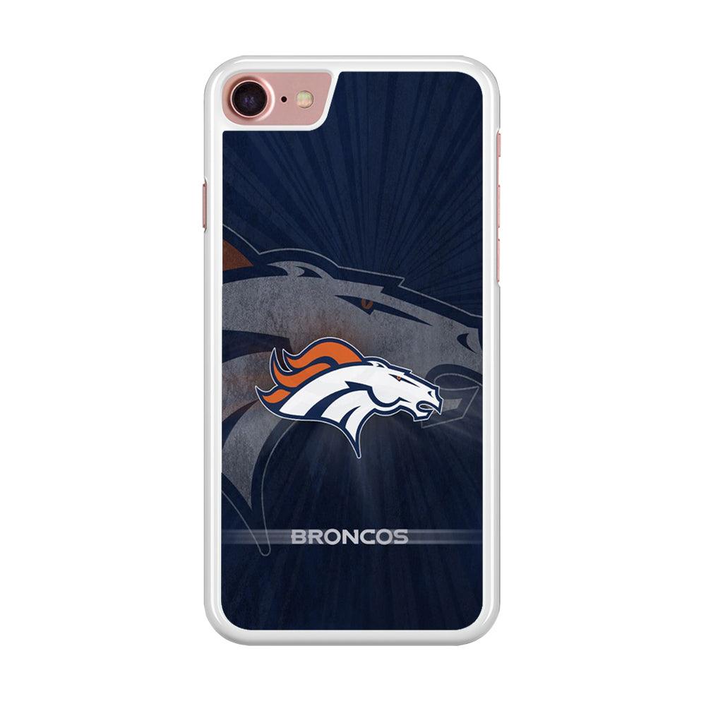 NFL Denver Broncos 001 iPhone SE 2020 Case-Rubber / White (2D Case)-Xtracase