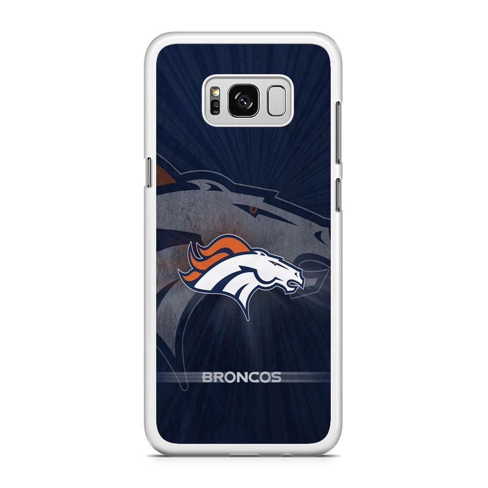 NFL Denver Broncos 001 Samsung Galaxy S8 Case-Rubber / White (2D Case)-Xtracase