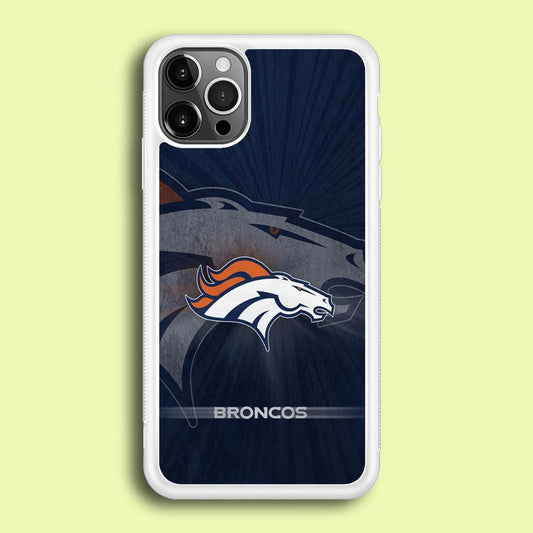 NFL Denver Broncos 001 iPhone 12 Pro Case-Rubber / White (2D Case)-Xtracase