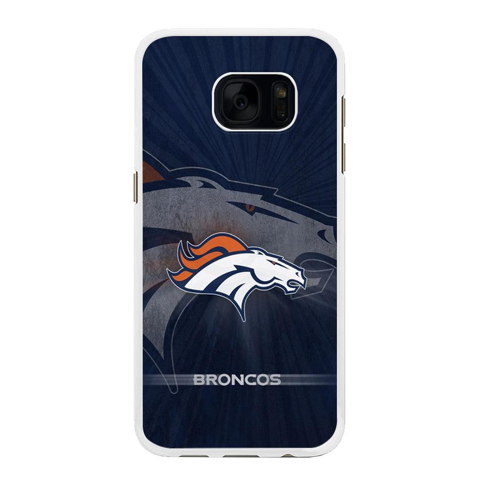 NFL Denver Broncos 001 Samsung Galaxy S7 Edge Case-Rubber / White (2D Case)-Xtracase