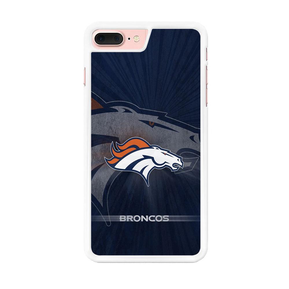 NFL Denver Broncos 001 iPhone 7 Plus Case-Rubber / White (2D Case)-Xtracase
