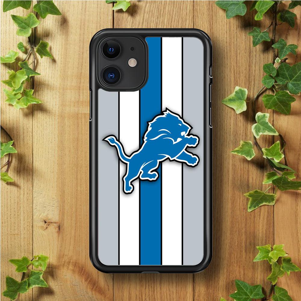 NFL Detroit Lions 001 iPhone 11 Case-Rubber / Black (2D Case)-Xtracase