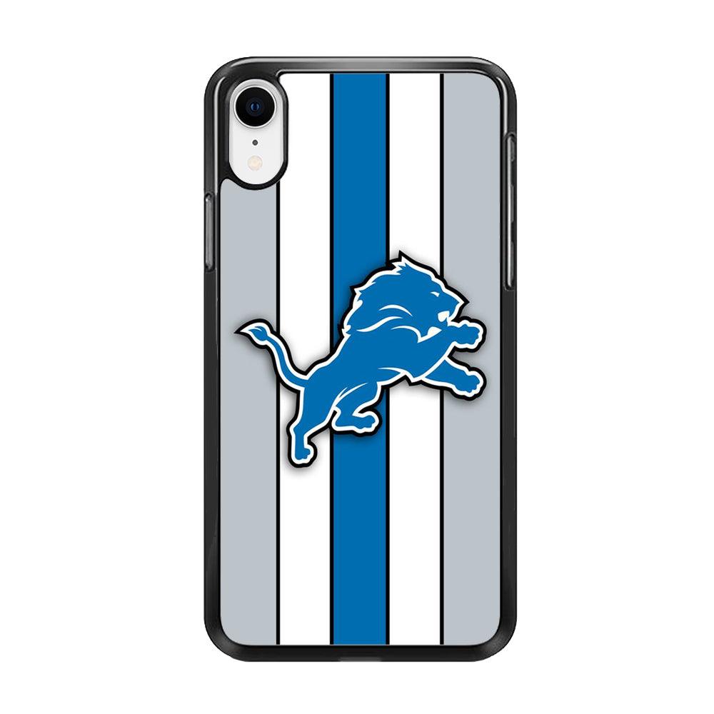 NFL Detroit Lions 001 iPhone XR Case-Rubber / Black (2D Case)-Xtracase