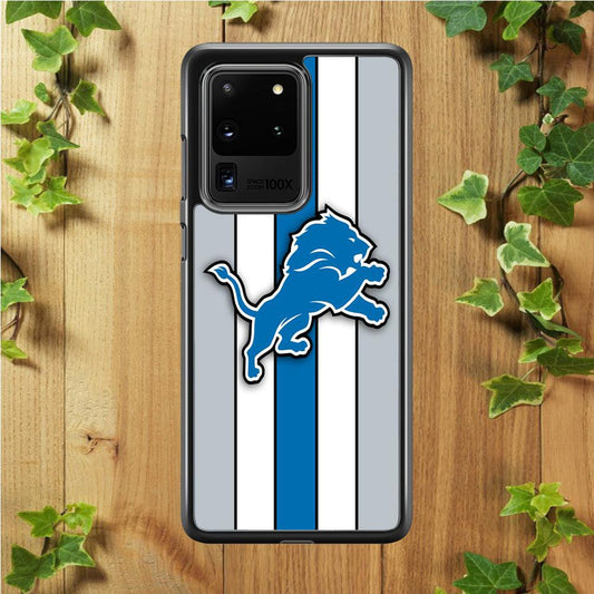 NFL Detroit Lions 001 Samsung Galaxy S20 Ultra Case-Rubber / Black (2D Case)-Xtracase