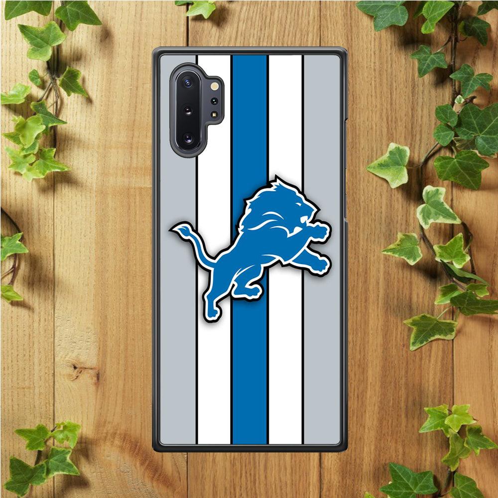 NFL Detroit Lions 001 Samsung Galaxy Note 10 Plus Case-Rubber / Black (2D Case)-Xtracase