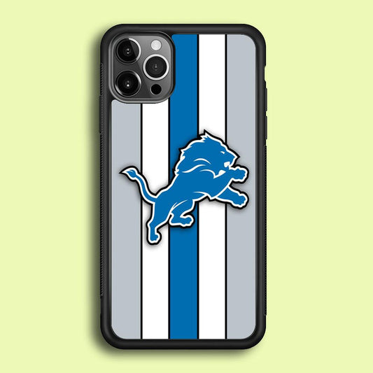NFL Detroit Lions 001 iPhone 12 Pro Case-Rubber / Black (2D Case)-Xtracase